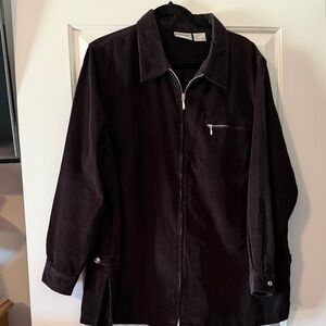 Fashion Bug Black Corduroy Zip Jacket
